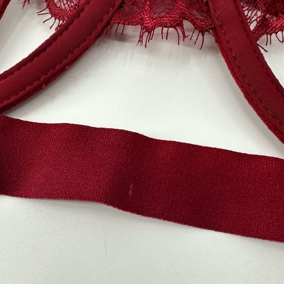 Thistle and Spire Ruby Red Sidney Lace Open Cup Bra Size 32DD New with Tags - Picture 5 of 10